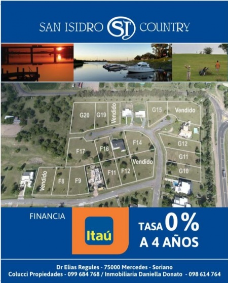 Terreno en Venta en COUNTRY SAN ISIDRO, Mercedes, Soriano