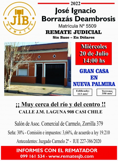 Casas en Remate en Nueva Palmira, Colonia