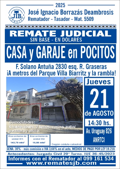 Casas en Remate en Pocitos, Montevideo