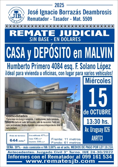 Casas en Remate en Malvín, Montevideo