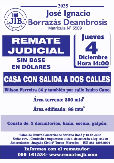 Casa en Remate en Mercedes, Soriano