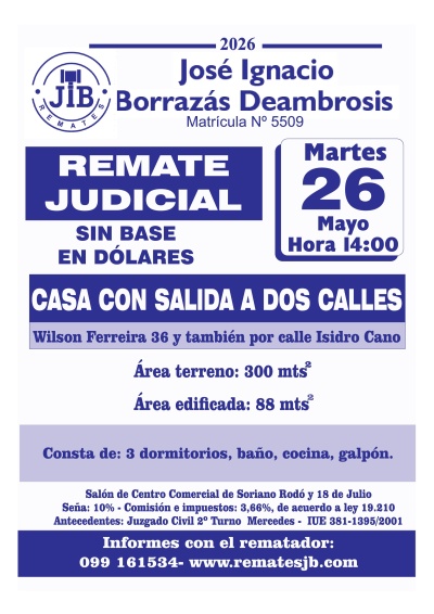 Casa en Remate en Mercedes, Soriano