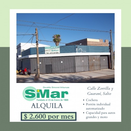 Cocheras en Alquiler en Salto