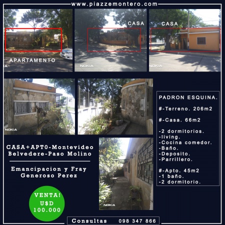 Casas en Venta en Belvedere, Montevideo