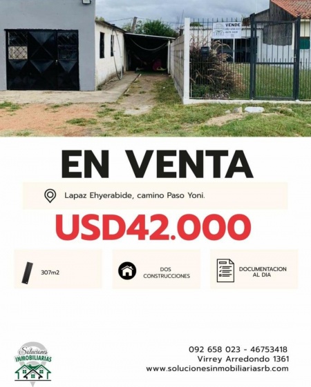 Casa en Venta en PASO YONY, Río Branco, Cerro Largo