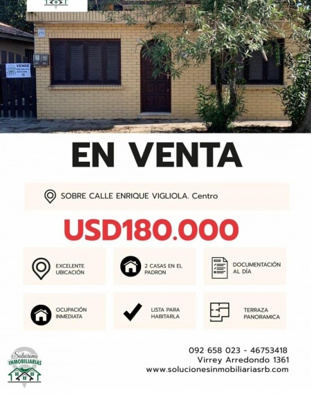 Casa en Venta en Centro, Río Branco, Cerro Largo