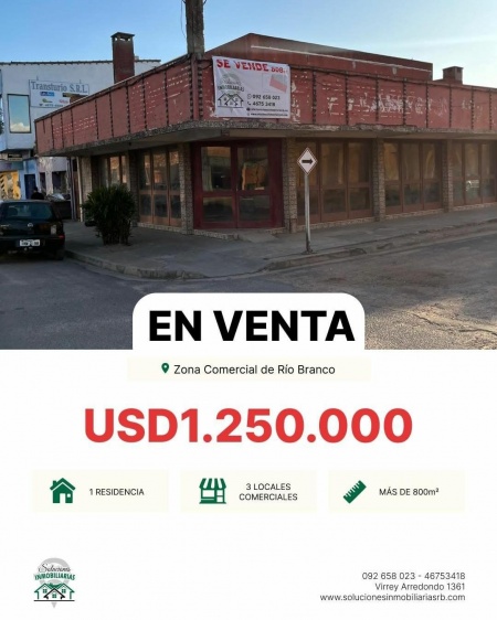 Inversión en Venta en ZONA COMERCIAL, Río Branco, Cerro Largo