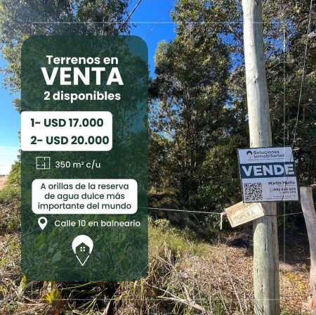 Terreno en Venta en Lago Merín, Cerro Largo