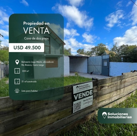 Casa en Venta en Lago Merín, Cerro Largo