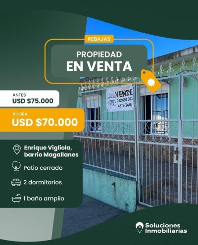Casa en Venta en MAGALLANES, Río Branco, Cerro Largo