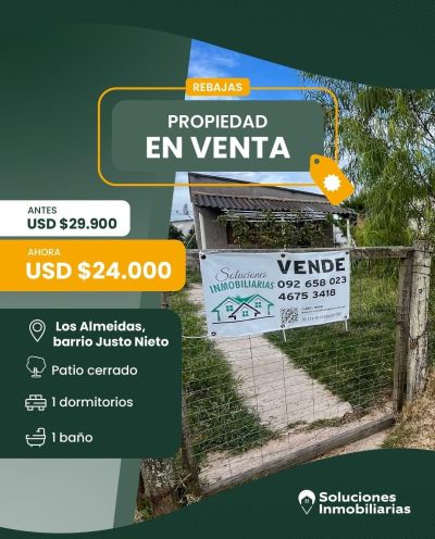 Casa en Venta en JUSTO NIETO, Río Branco, Cerro Largo