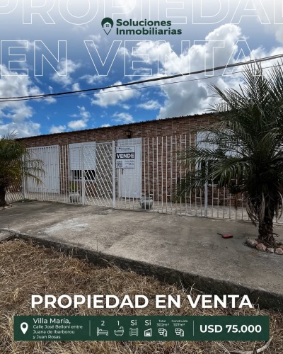 Casas en Venta en VILLA MARIA, Río Branco, Cerro Largo
