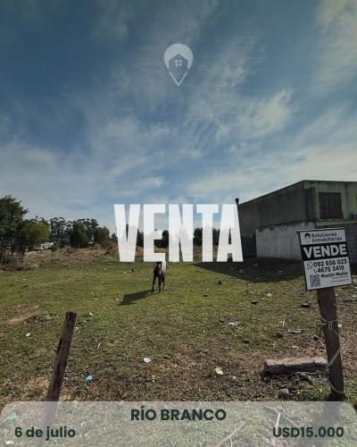 Terrenos en Venta en Calle 6 de julio , Barrio pajaro Azul, Río Branco, Cerro Largo