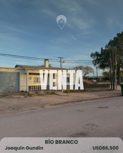 Casa en Venta en Joaquin Gundin, Río Branco, Cerro Largo