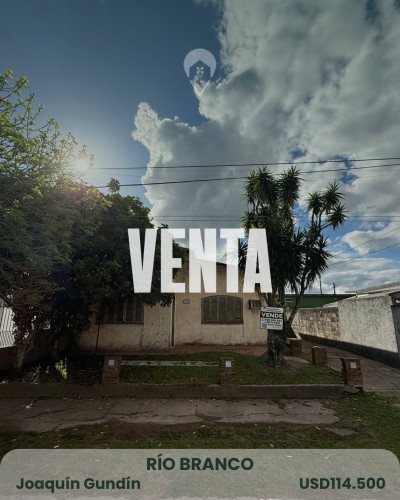 Casa en Venta en Joaquin Gundin, Río Branco, Cerro Largo