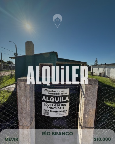 Casas en Alquiler en Juan Zorrilla de San Martin, Río Branco, Cerro Largo
