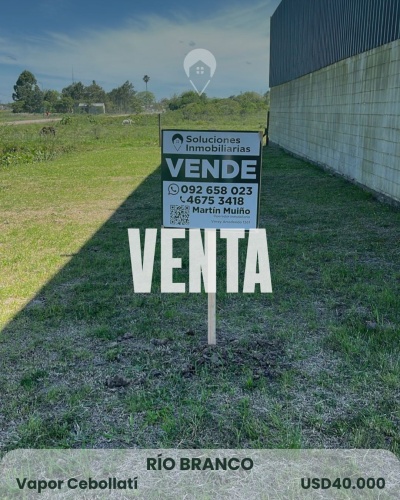 Terrenos en Venta en Vapor Cebollatí, Río Branco, Cerro Largo