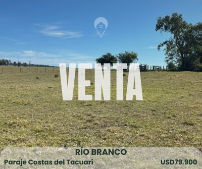 Campos y Chacras en Venta en  Costas del Tacuarí, Río Branco, Cerro Largo