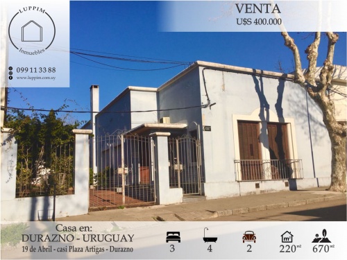 Casa en Venta en Plaza Artigas, Durazno , Durazno