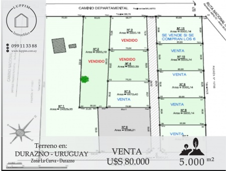 Terreno en Venta en La Curva, Durazno , Durazno