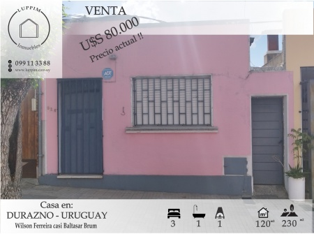 Casa en Venta en Centro, Durazno , Durazno