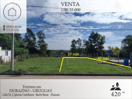 Terrenos en Venta en Buem, Durazno , Durazno