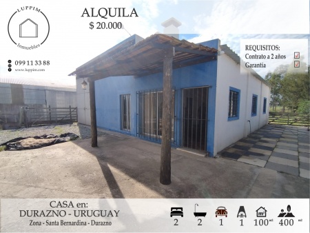 Casas en Alquiler en Santa Bernardina, Durazno , Durazno