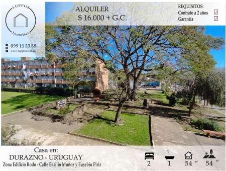 Apartamentos en Alquiler en Edificio Rodo, Durazno , Durazno