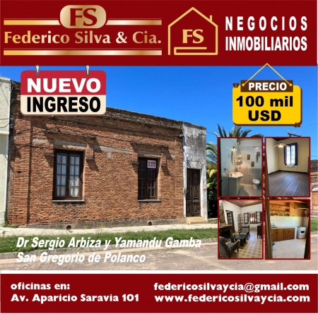 Casa en Venta en San Gregorio de Polanco, Tacuarembó