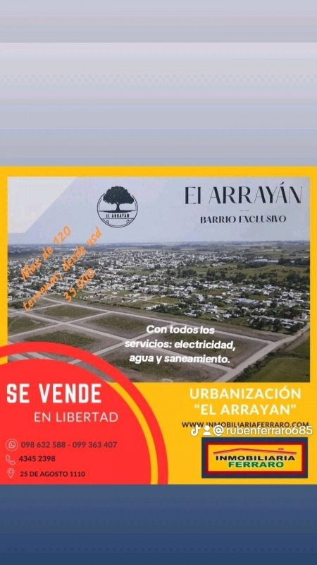 Terreno en Venta en EL ARRAYAN, Libertad, San José