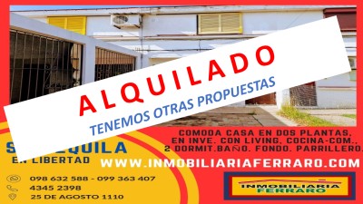 Casas y Apartamentos en Alquiler en INVE, Libertad, San José