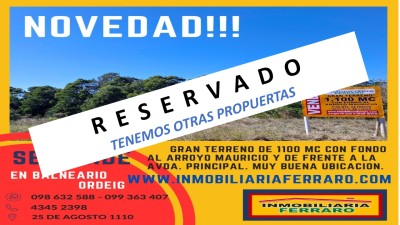 Terrenos en Venta en ORDEIG NUEVO, Balneario Ordeig, San José