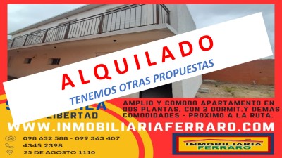 Casas y Apartamentos en Alquiler en PROXIMO A LA RUTA, Libertad, San José