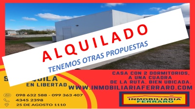 Casas y Apartamentos en Alquiler en EDISON CASI RUTA, Libertad, San José