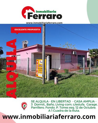 Casas y Apartamentos en Alquiler en ASERRADERO, Libertad, San José