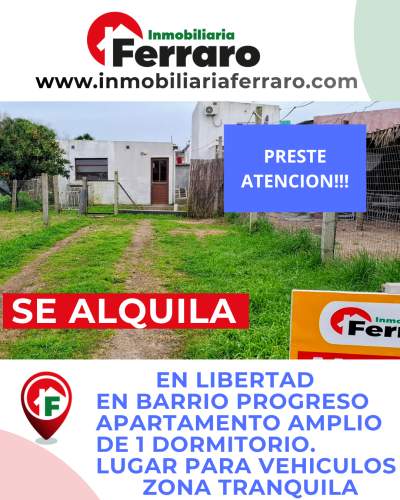 Casas y Apartamentos en Alquiler en PROGRESO, Libertad, San José
