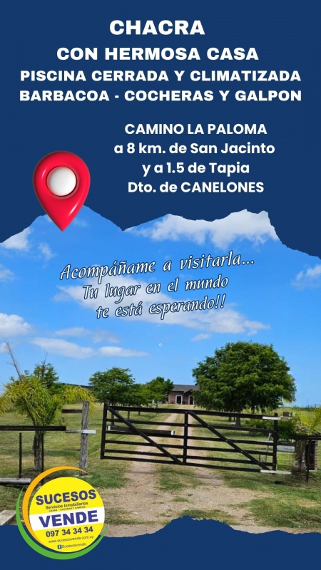 Campo / Chacra en Venta en Tapia, Canelones