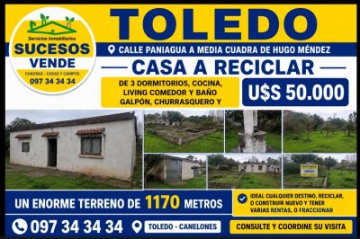 Casas en Venta en Toledo, Canelones