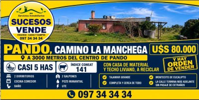Campos y Chacras en Venta en CAMINO LA MANTEGA, Pando, Canelones