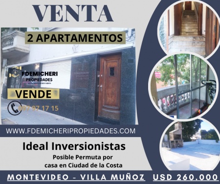 Apartamentos en Venta en Villa Muñoz, Montevideo