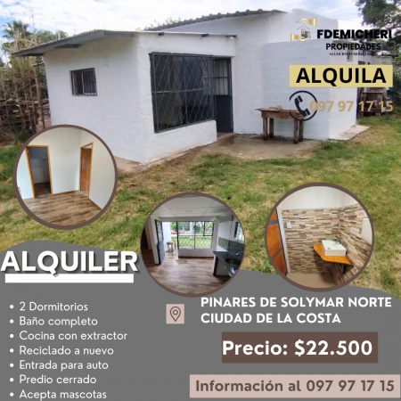 Casas en Alquiler en Pinares de Solymar, Ciudad de la Costa, Canelones
