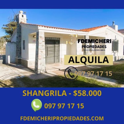 Casa en Alquiler en Shangrilá, Ciudad de la Costa, Canelones