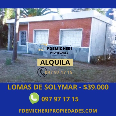 Casas en Alquiler en Lomas de Solymar, Ciudad de la Costa, Canelones