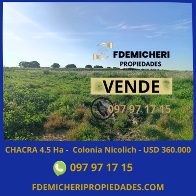 Chacra en Venta en Colonia Nicolich, Canelones
