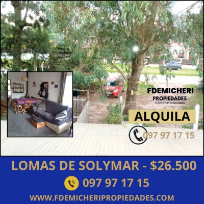 Casa en Alquiler en Lomas de Solymar, Ciudad de la Costa, Canelones