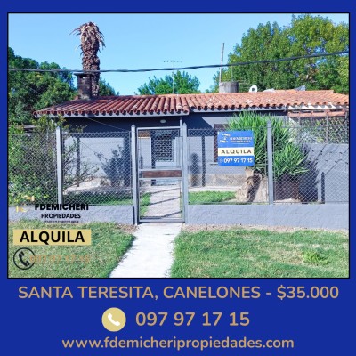 Casa en Alquiler en SANTA TERESITA, Colonia Nicolich, Canelones