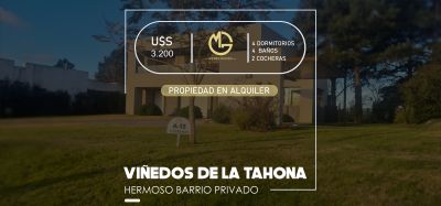 Casa en Alquiler en Viñedos de La Tahona, Ciudad de la Costa, Canelones