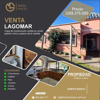 Casas en Venta en Lagomar, Ciudad de la Costa, Canelones