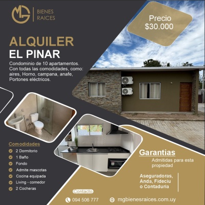 Apartamentos en Alquiler en El Pinar, Ciudad de la Costa, Canelones