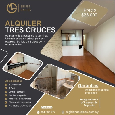 Apartamentos en Alquiler en Tres Cruces, Montevideo